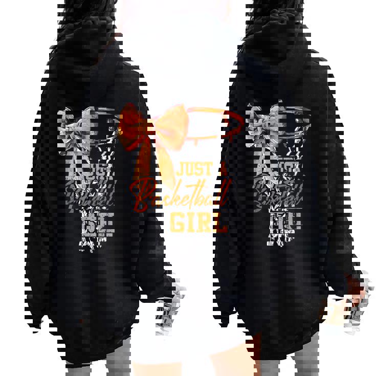 Just A Basketball Girl キュート コケット リボン バスケットボール選手 ガールズ レディース オーバーサイズ パーカー バックプリント