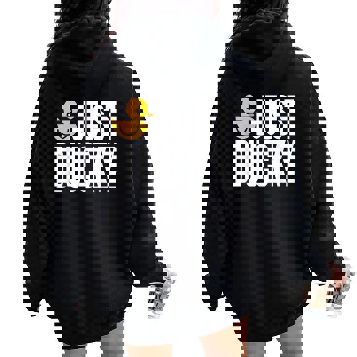 Just Duckyラバーダック レディース オーバーサイズ パーカー バックプリント