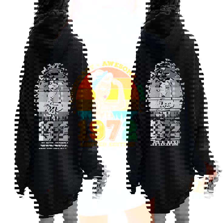 Legendario De 53 Años Desde 1972 Impresionante 53 Cumpleaños Es Cuello Women Oversized Hoodie Back Print