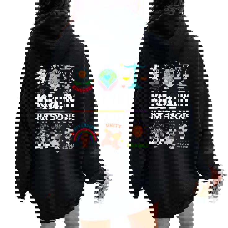 Lgbt 平等は誰もプライドを痛めない 人権 男性 女性 キッズ レディース オーバーサイズ パーカー バックプリント