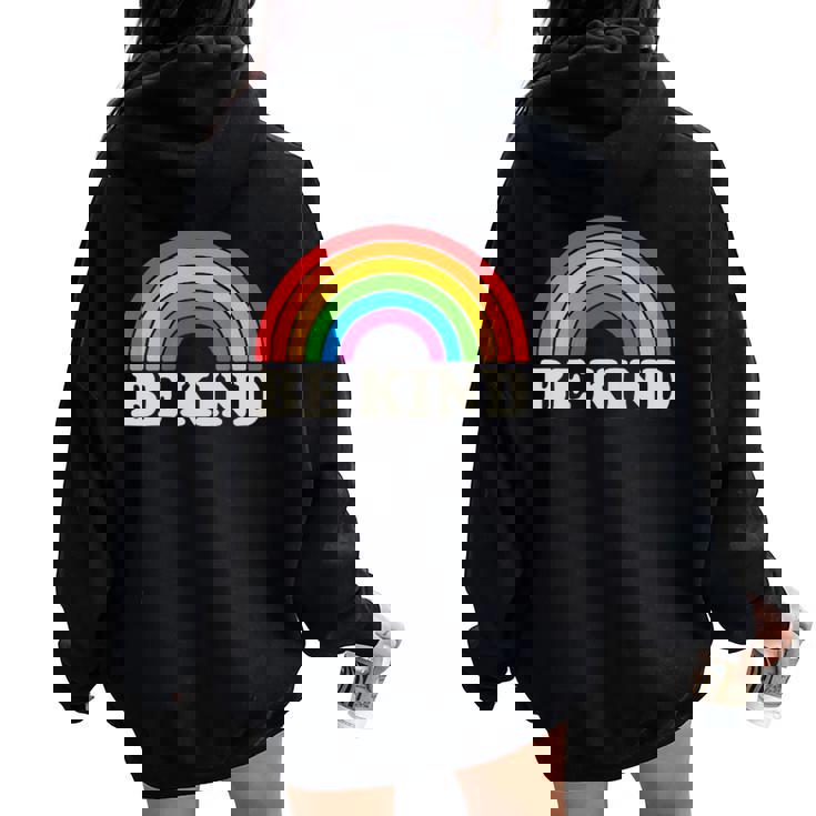 Lgbtq Be Kind Pocket Gay Pride Lgbt Ally Rainbowintage レディース オーバーサイズ パーカー バックプリント
