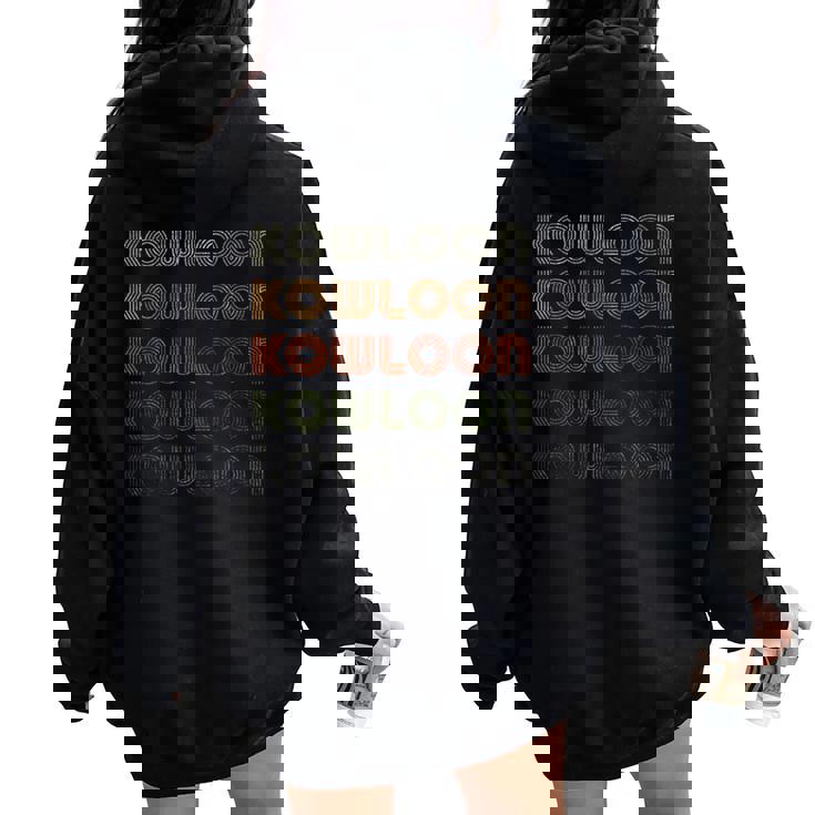 Love Heart Kowloon グランジ ヴィンテージスタイル ブラック 九龍 レディース オーバーサイズ パーカー バックプリント