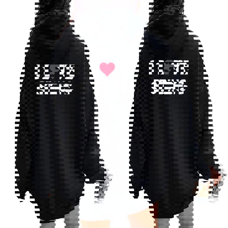 I Loveting Coincidencia Novia & Novioting Nombre Cuello Women Oversized Hoodie Back Print