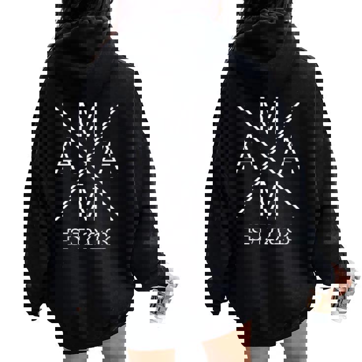 Mama Est 2018 Madre Desde 2018 Mamá 2018 Women Oversized Hoodie Back Print