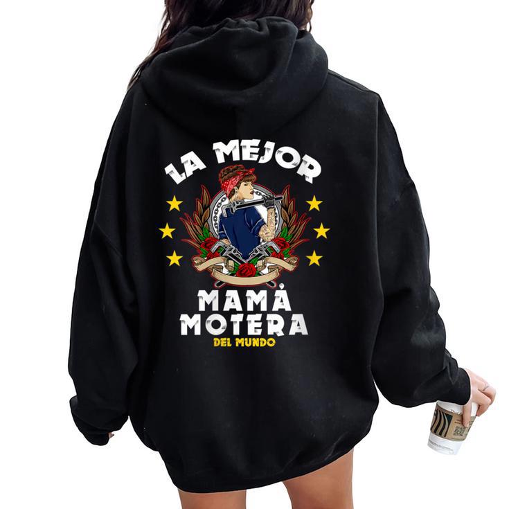 Mama Motera Intage Cuello Women Oversized Hoodie Back Print