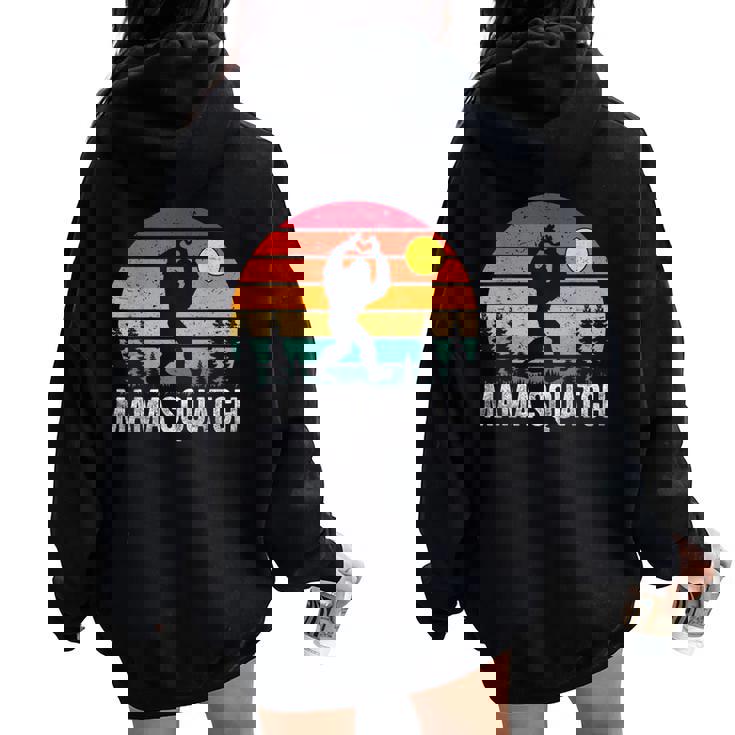 Mama Squatch Bigfoot Mom Sasquatch Family Matching Costume Women Oversized Hoodie Back Print