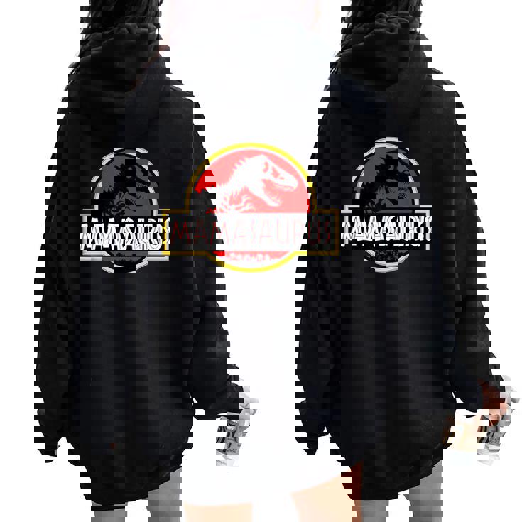 Mamasaurus Retrointage Divertido Women Oversized Hoodie Back Print