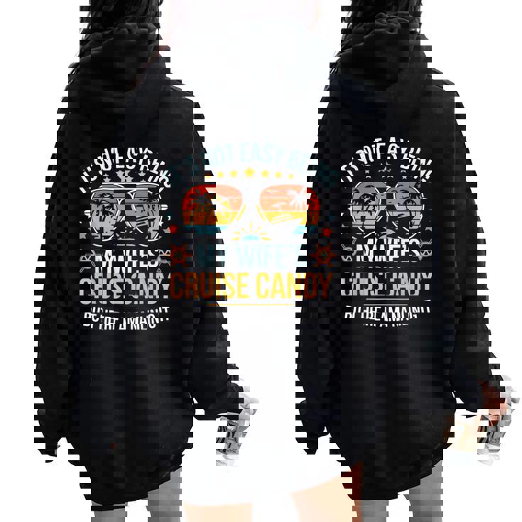 Matching Couples Cruise Candy Husband And Wife Cruise Women Oversized Hoodie Back Print