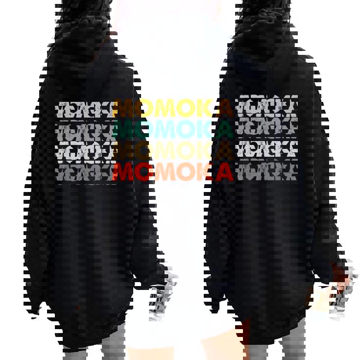 Momoka 桃花 レディース オーバーサイズ パーカー バックプリント