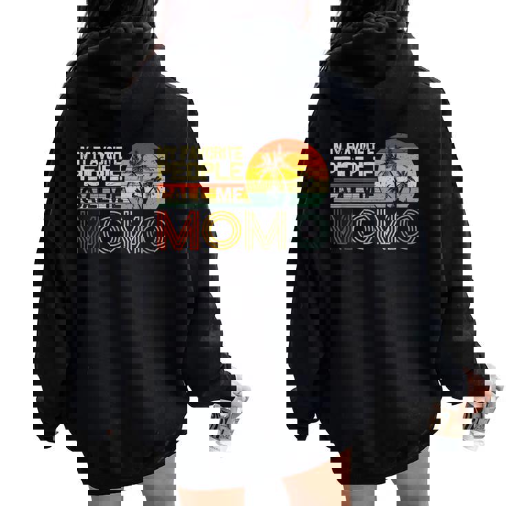 My Favorite People Call Me Momo ヴィンテージ レトロ 面白い モモモ レディース オーバーサイズ パーカー バックプリント