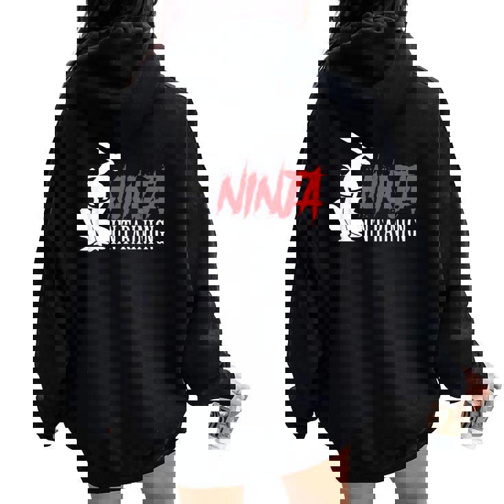Ninja In Training 面白い忍者誕生日ギフト 男性 女性 子供 レディース オーバーサイズ パーカー バックプリント