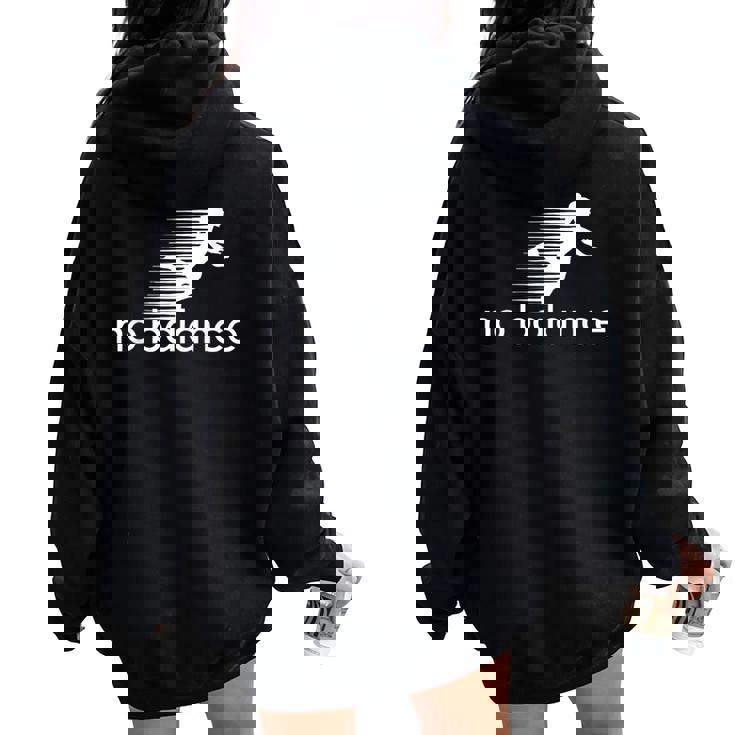 No Balance Girl スポーツとユーモアのための面白いパロディデザイン レディース オーバーサイズ パーカー バックプリント