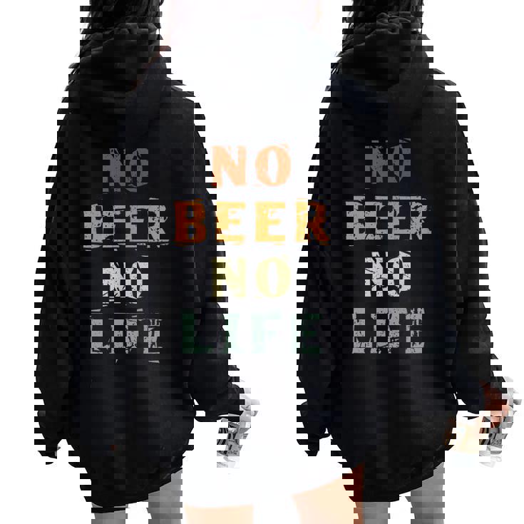 No Beer No Life Lover ファン ヴィンテージスタイル ラガー 生ビール レディース オーバーサイズ パーカー バックプリント