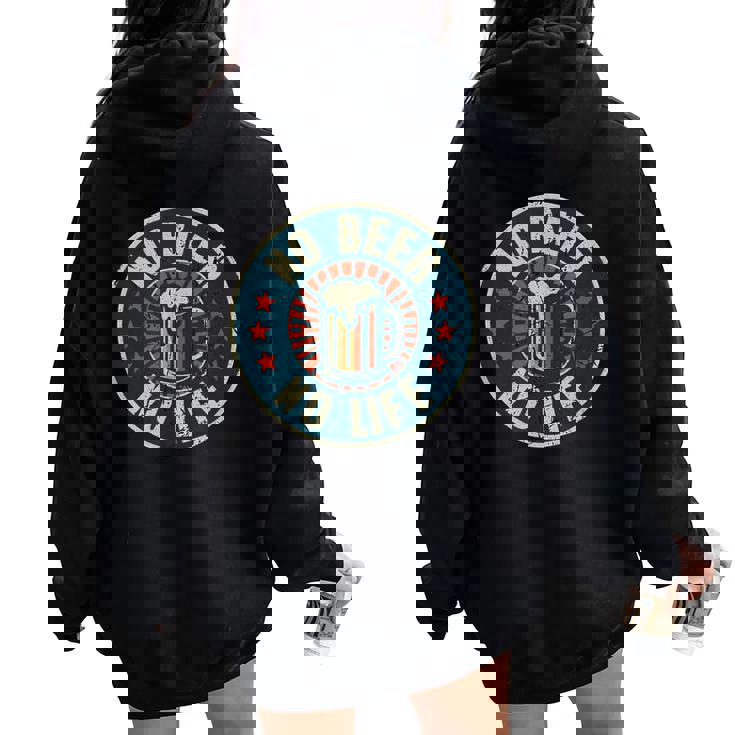 No Beer No Life ヴィンテージ飲酒 ビール愛好家向け ビールファン向け レディース オーバーサイズ パーカー バックプリント