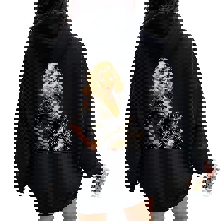 Pinup Girl バイカー オートバイ ライダー ヴィンテージ レディース オーバーサイズ パーカー バックプリント