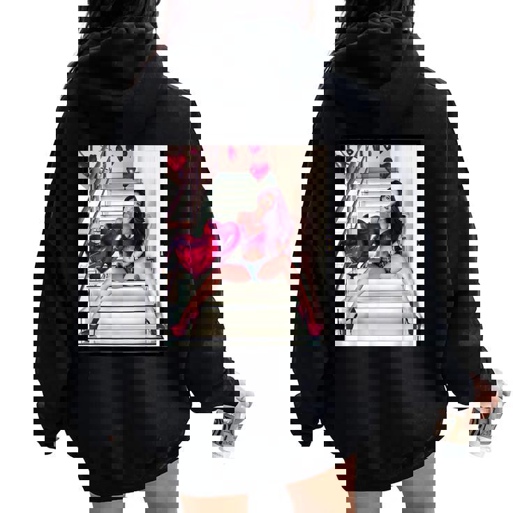 Pinup Girls 「バルーン付きセクシー赤毛ピンナップ1」 レディース オーバーサイズ パーカー バックプリント