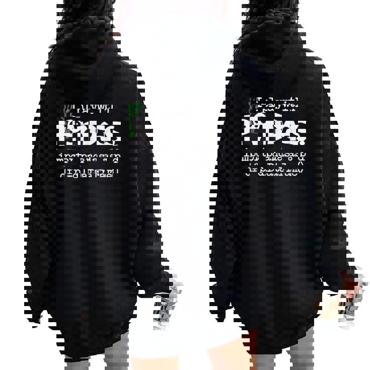 I Play With Pandas Python コンピューター コーディング プログラマー コーダー レディース オーバーサイズ パーカー バックプリント