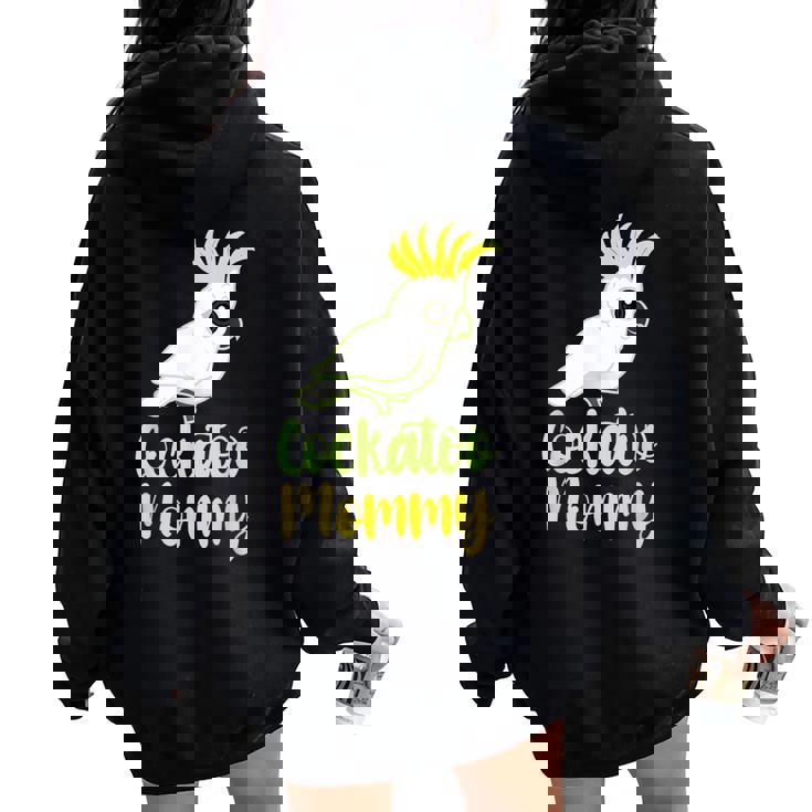 Retro Cockatoo Mother Mom Cockatoo Mommy Cockatiel レディース オーバーサイズ パーカー バックプリント