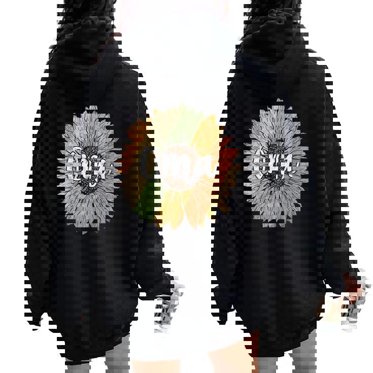 Retro Style Summer Sunflower Graphic For Oma Mother's Day Women Oversized Hoodie Back Print Retro Style Summer Sunflower Graphic For Oma Mother's Day Women Oversized Hoodie Back Print