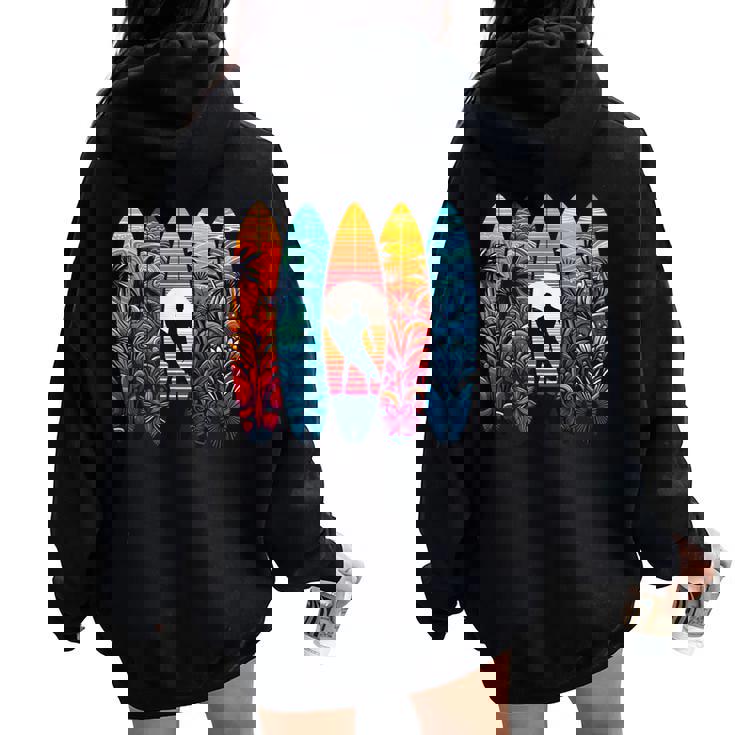 Tabla Deurf Fresca Para Hombres Es Niños Tabla Deurfurfista Women Oversized Hoodie Back Print