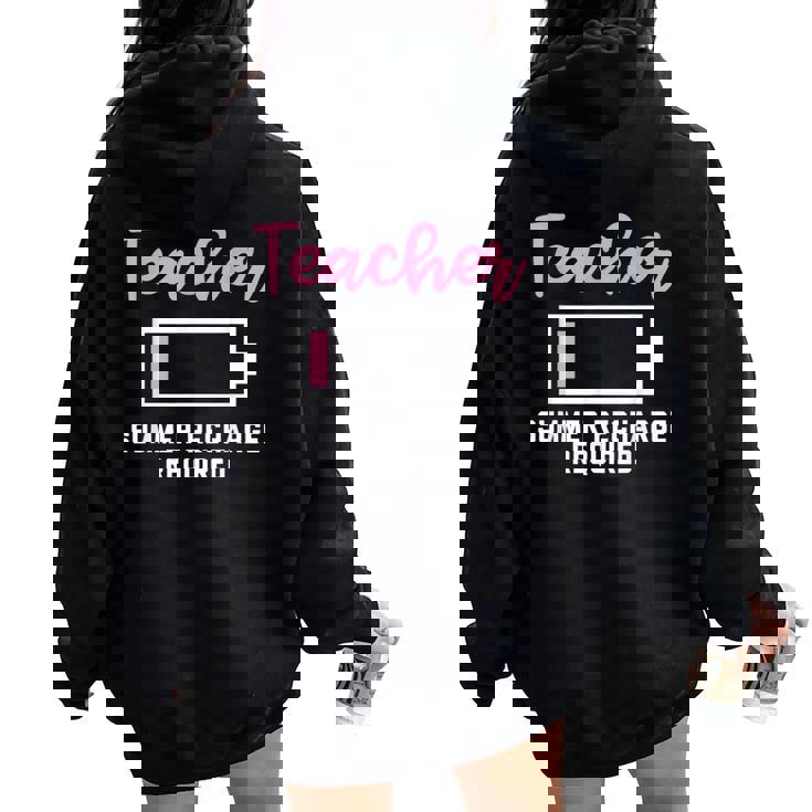 Teacherummer Recharge Required シャツ レディース オーバーサイズ パーカー バックプリント