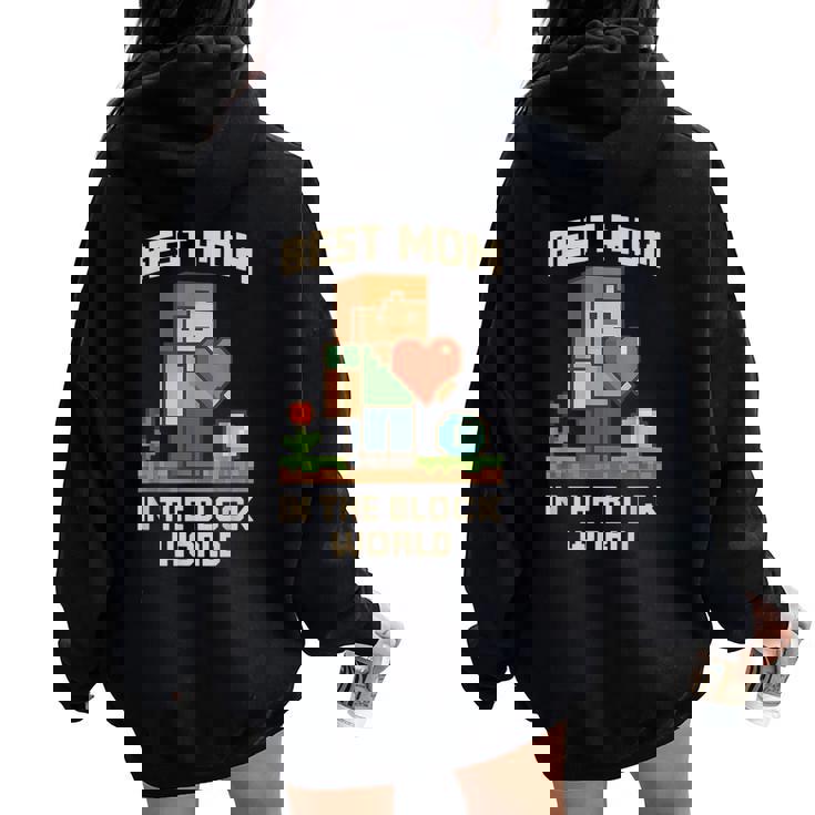 That's My Mother Pixel Mom Mother's Day Women Oversized Hoodie Back Print