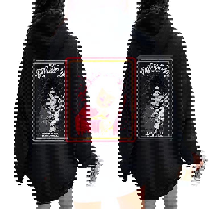 Vintage Horror Play With Me Haunted Ichimatsu Doll レディース オーバーサイズ パーカー バックプリント