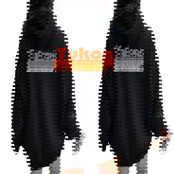 Yukon Oklahoma Estilo Retro De Los Años 80 Women Oversized Hoodie Back Print