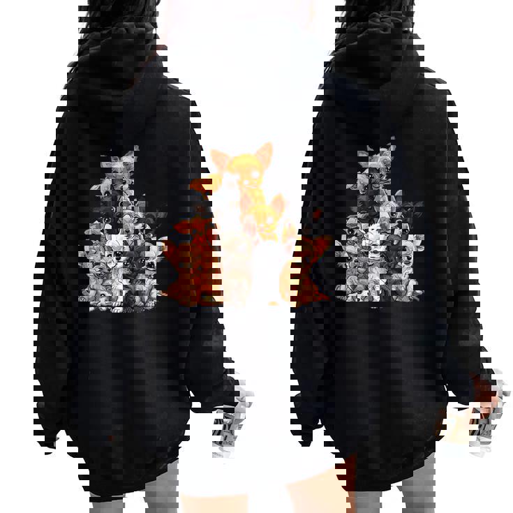 アニメ カワイイ チワワ 女の子 男の子 キッズ レディース オーバーサイズ パーカー バックプリント