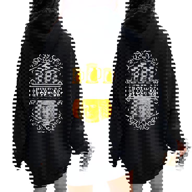 オクトーバーフェスト I Love Beer Bier & German クラシックミュージック レディース オーバーサイズ パーカー バックプリント