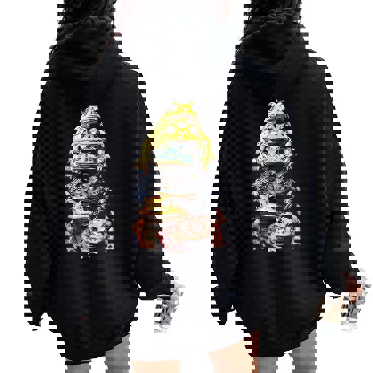 カエルキャッチャー 男の子 女の子 カエルハンター 動物 恋人 カエル レディース オーバーサイズ パーカー バックプリント