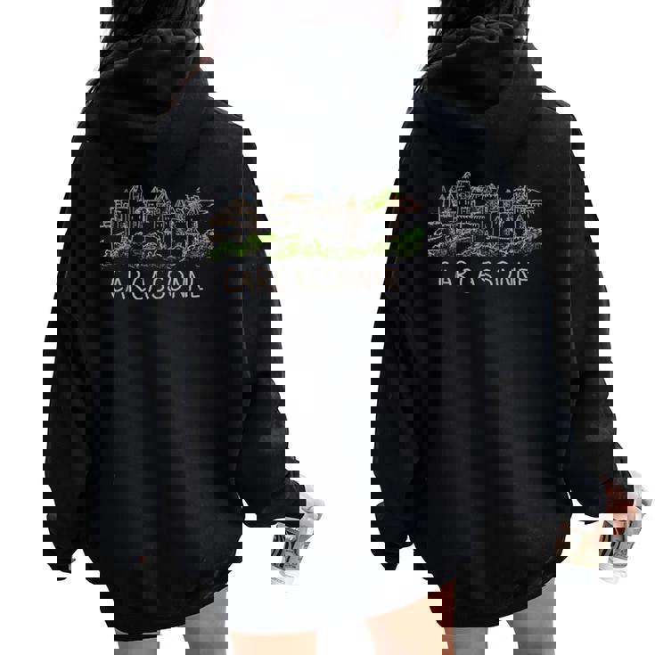 カルカソンヌ市 フランス お土産ギフト 男性 女性 レディース オーバーサイズ パーカー バックプリント