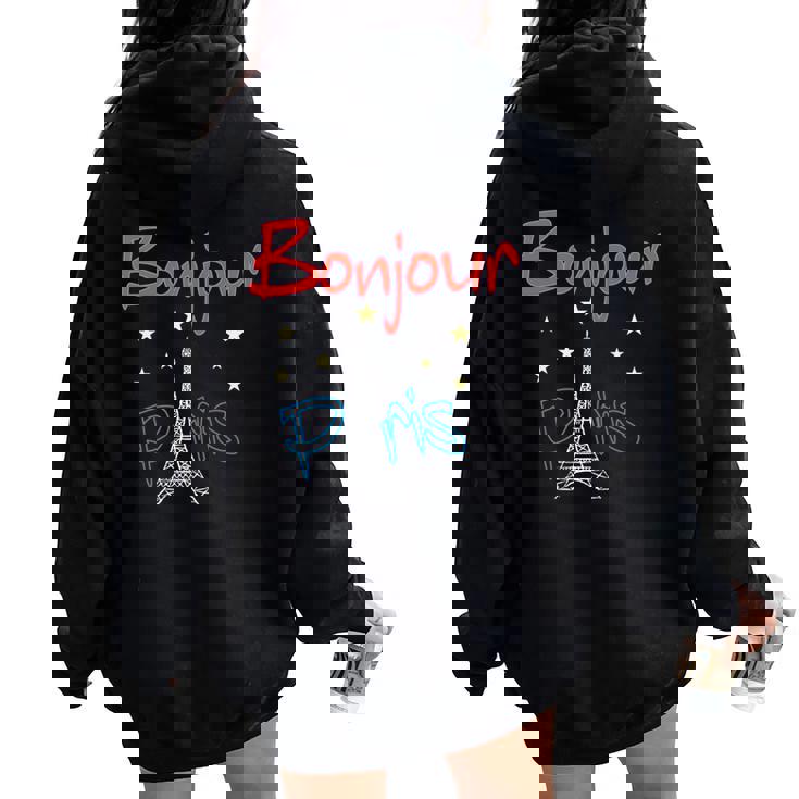 グラフィックデザイン ギフト エッフェル塔 パリ フランス 男性 女性 長袖tシャツ レディース オーバーサイズ パーカー バックプリント