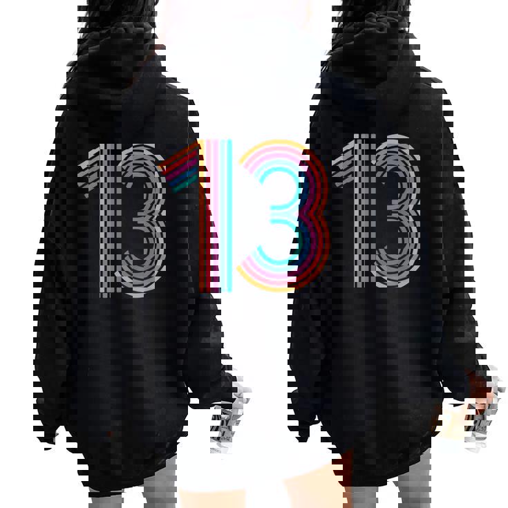 ナンバー13 13周年 男の子 女の子 13歳の誕生日 レディース オーバーサイズ パーカー バックプリント