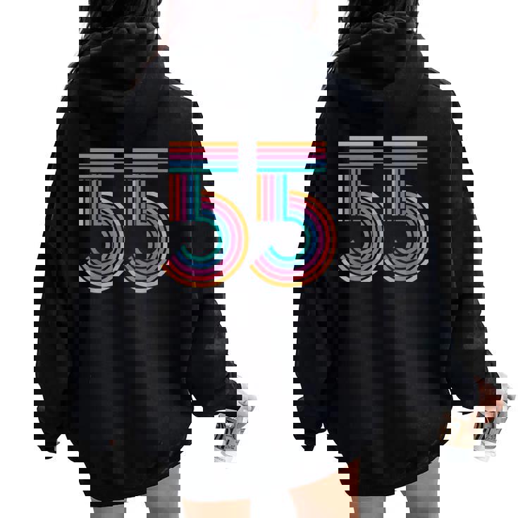 ナンバー55 五十五周年 男性 女性 55歳 誕生日 レディース オーバーサイズ パーカー バックプリント