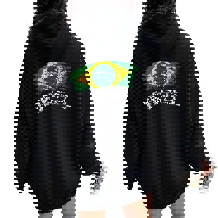 ブラジルの国旗 アンティーク調 ラテン 男性 女性 キッズ ブラジル レディース オーバーサイズ パーカー バックプリント