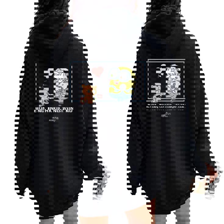 ミニオンズ ボブ&ティム Be Kind Think Kindtay Kind レディース オーバーサイズ パーカー バックプリント