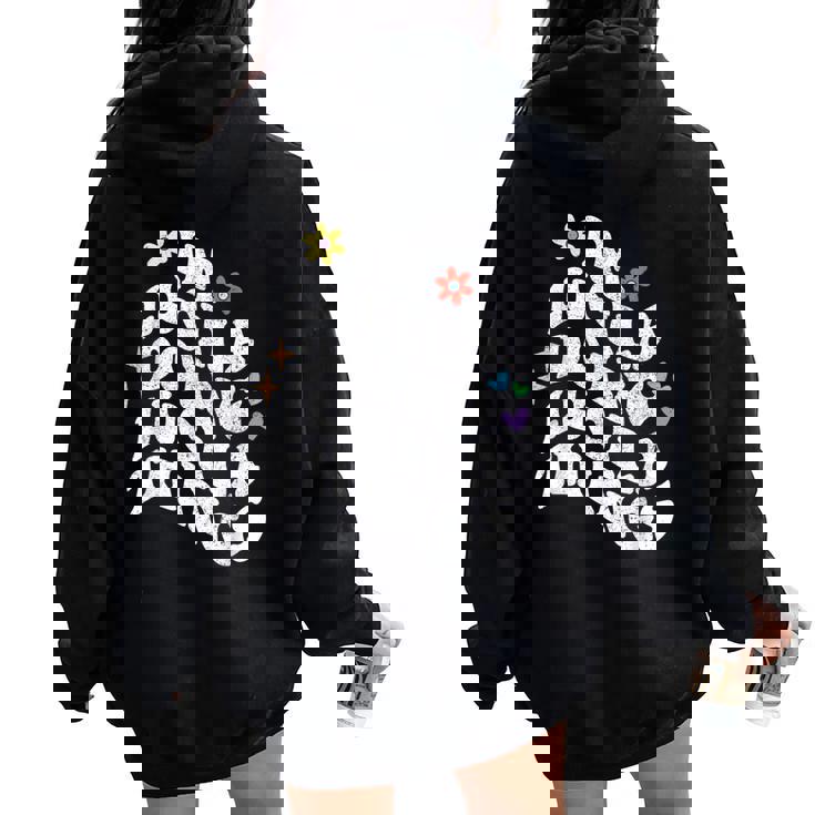 レトロ Groovy Im Lucila Doing Lucila Things 面白い母 レディース オーバーサイズ パーカー バックプリント