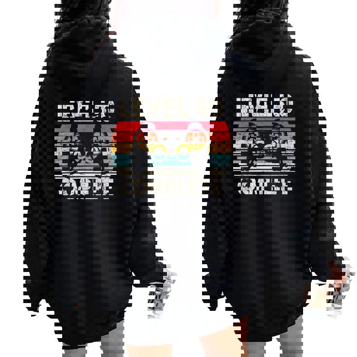 レトロ ゲーム レベル50 コンプリート 誕生日 ギフト 50歳の誕生日プレゼント女性男性ヴィンテージ レディース オーバーサイズ パーカー バックプリント