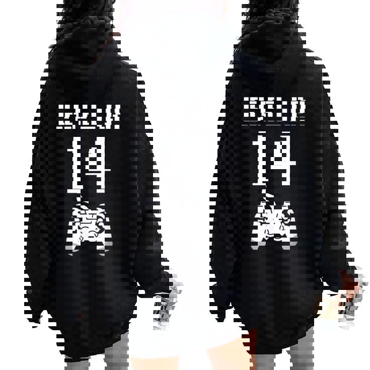 レベルアップ 14歳 誕生日プレゼント 男の子 女の子 レディース オーバーサイズ パーカー バックプリント レベルアップ 14歳 誕生日プレゼント 男の子 女の子 レディース オーバーサイズ パーカー バックプリント