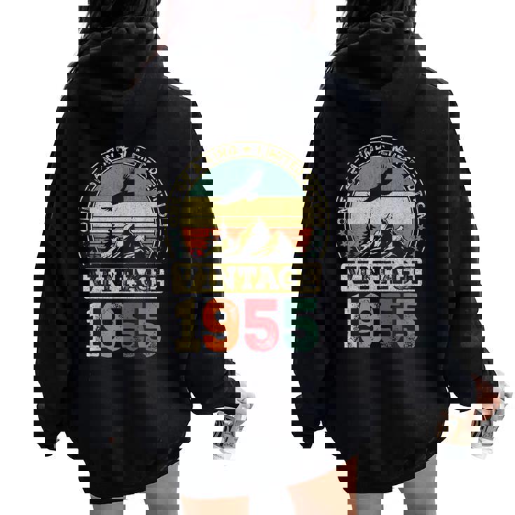 ヴィンテージ 1955 ギフト 男性 女性 長寿祝い 1955年生まれ 還暦祝い ユニークな誕生日プレゼント レディース オーバーサイズ パーカー バックプリント