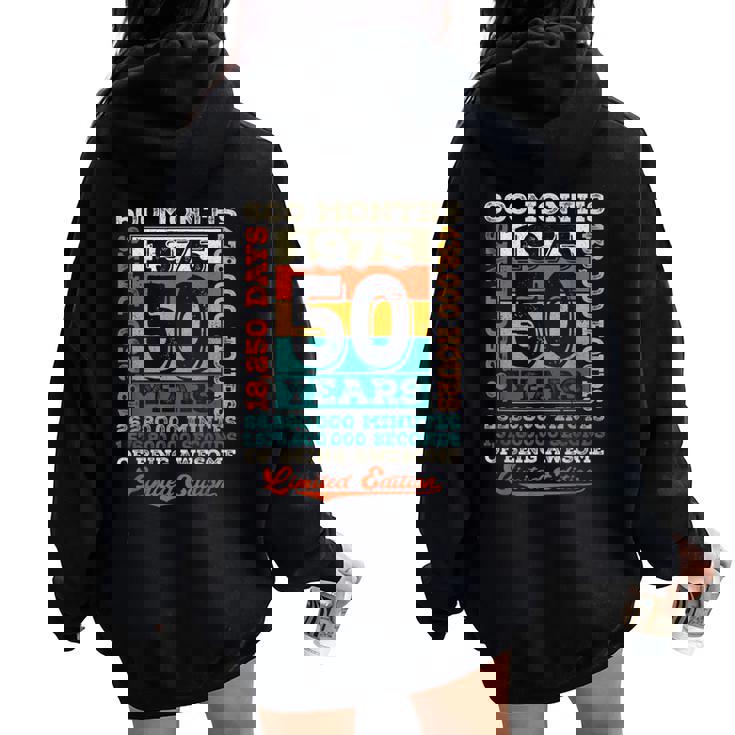 ヴィンテージ 1975 ギフト 男性 女性 長寿祝い 1975年生まれ 還暦祝い ユニークな誕生日プレゼント レディース オーバーサイズ パーカー バックプリント