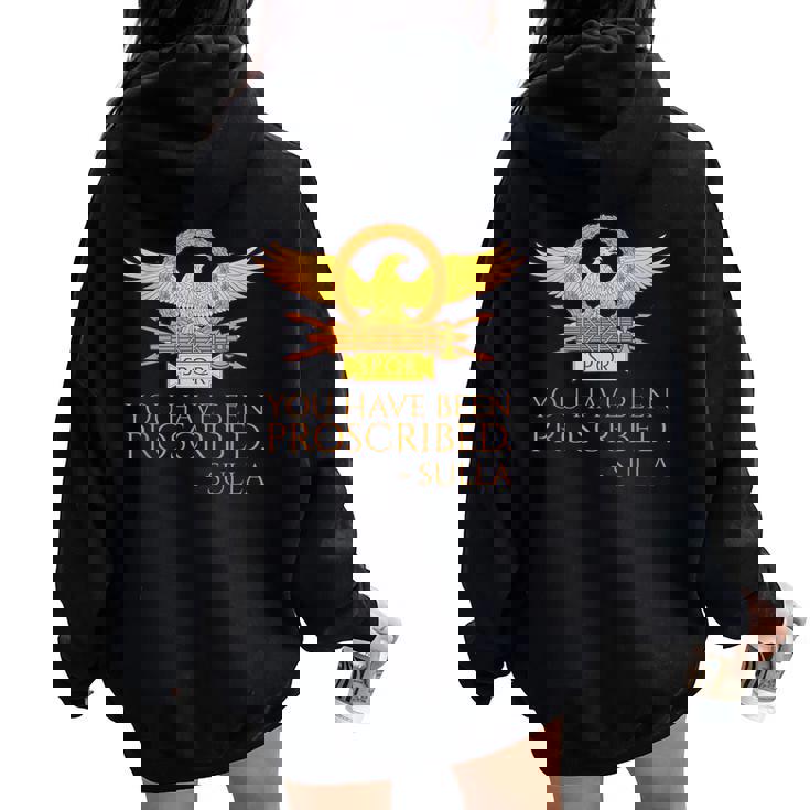 古代ローマ You Have Been Proscribed ローマの歴史pqr レディース オーバーサイズ パーカー バックプリント