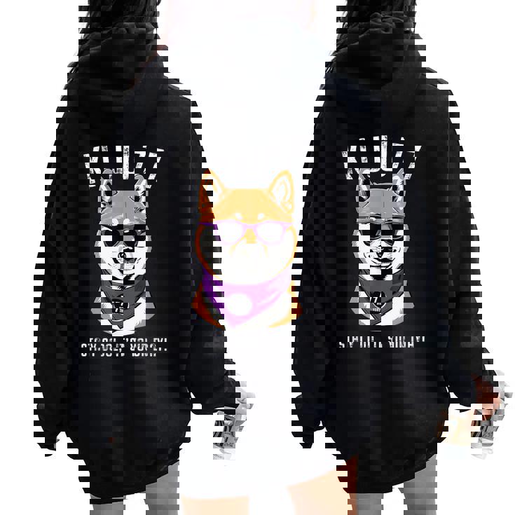 喜寿祝い 犬 柴犬 サングラス 父 男性 女性 母 犬好き 喜寿 お祝い 70歳 おもしろ おもろい レディース オーバーサイズ パーカー バックプリント