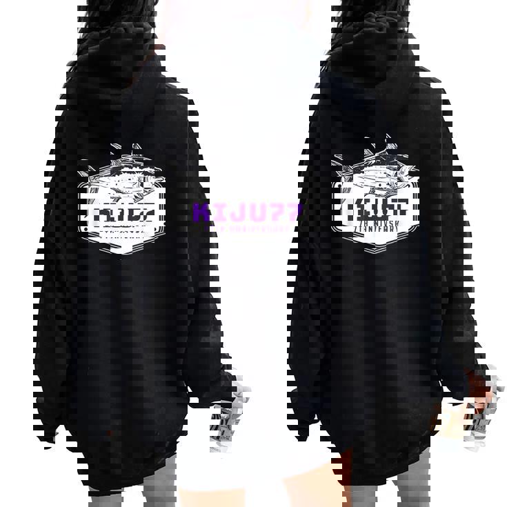 喜寿祝い 釣り好き お魚好き 男性 女性人気 父の日 77歳 誕生日 おしゃれ レディース オーバーサイズ パーカー バックプリント