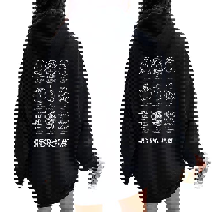 教師、学生、男性、女性の愛の芸術のための歴史。 レディース オーバーサイズ パーカー バックプリント