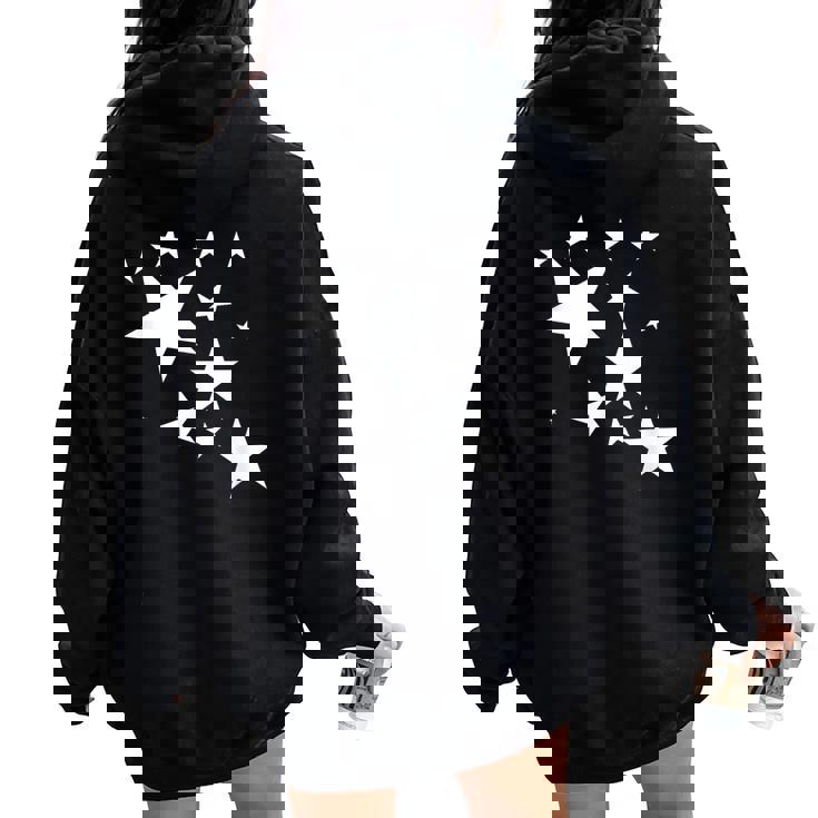 白い星 星柄 デザイン コスチューム ギフト 男性 女性 子供 レディース オーバーサイズ パーカー バックプリント