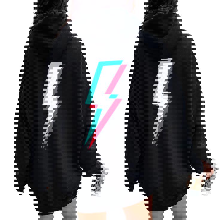 稲妻デザイン キッズ 男の子 女の子 女性 男性 グラフィック レディース オーバーサイズ パーカー バックプリント