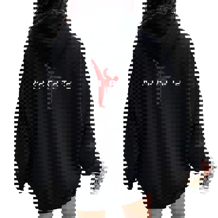 空手 格闘技 ファイター 黒帯 男の子 女の子 キッズ レディース オーバーサイズ パーカー バックプリント