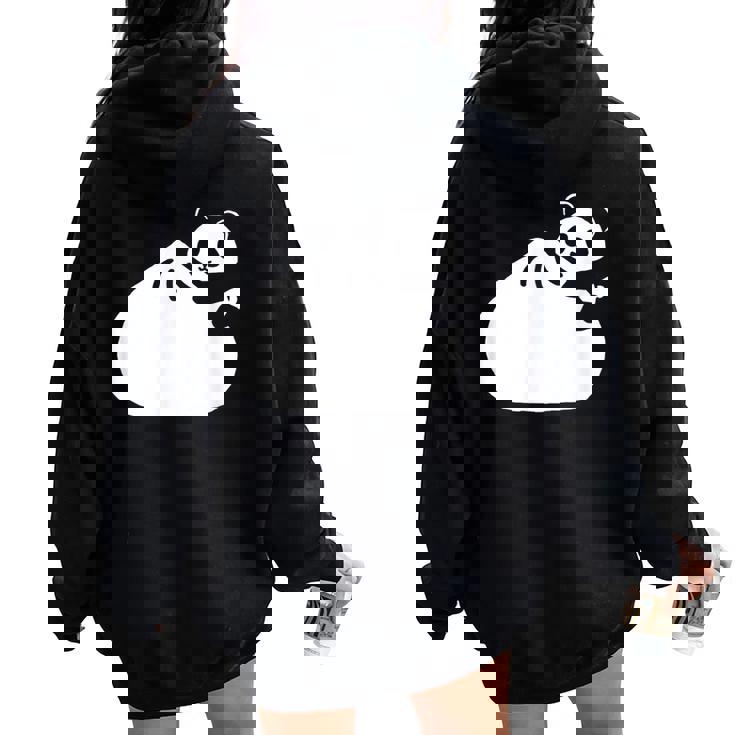 肉まんとパンダ かわいい チャイナ Pork Bunpanda レディース オーバーサイズ パーカー バックプリント